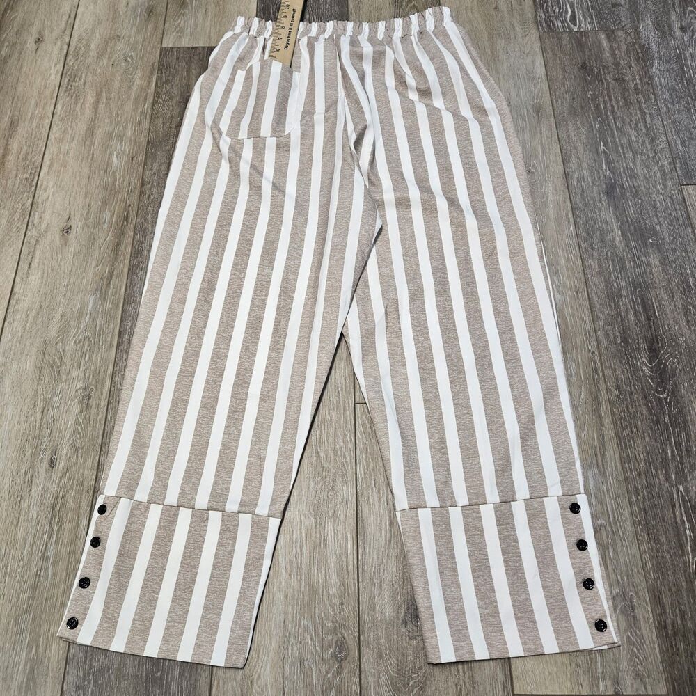 Boutique Exclusive Resortwear Summer Set Striped Loungewear Women's Large New - Picture 7 of 9